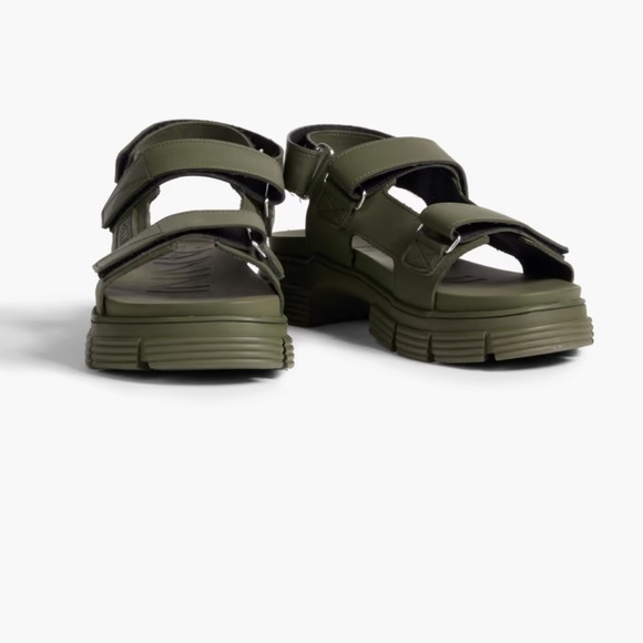 GANNI Recycled Rubber Hiking Sandals - Kalamata Green SZ 38, Hardly Worn - Picture 5 of 7
